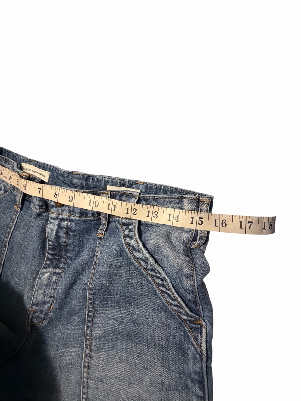 Pilcro and the Letterpress Utility Patch Pocket Wide-Leg Crop Jeans Sz 31 - Picture 12 of 13